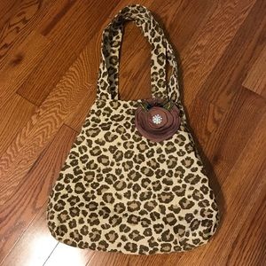 Cute Large Print Leopard Purse